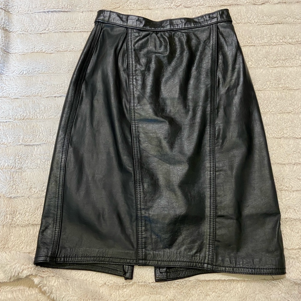 Vintage Winlit Leather Lined Mini Skirt Size 5/6